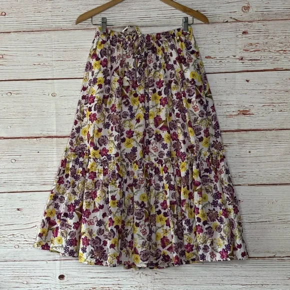 J Crew Tie-Waist Midi Skirt in Summer Garden Floral Sz XS - Picture 2 of 10